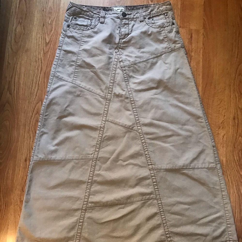 Maurices Khaki/Tan Denim Skirt size 7/8